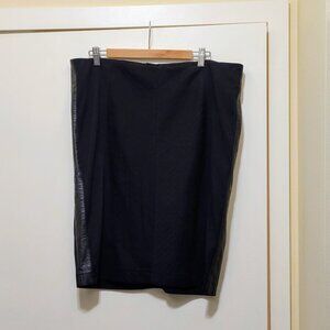 Lane Bryant faux leather side stripe black pencil skirt